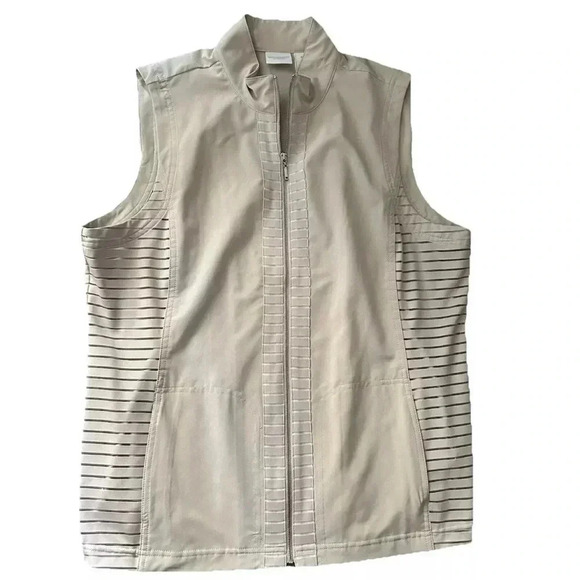 Women’s Chico’s Weekend Lightweight Beige Full Zip Golf Vest Size 2 - Picture 1 of 4